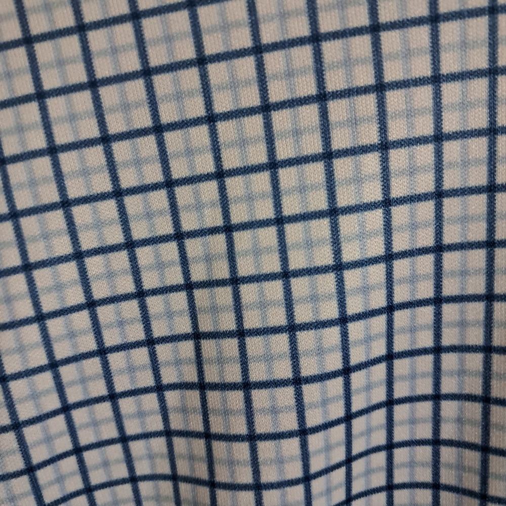 Collars & Co Men Polo Shirt Large Tall Blue Tattersall Semi Spread Collar Office - Picture 15 of 16